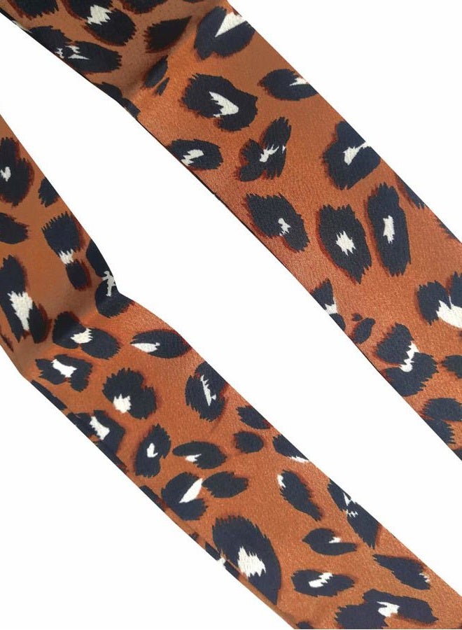 GERINLY Leopard Neck Tie Chic Skinny Scarf Hairband Stylish Purse Scarf Leopard Accessory (Brown) - Image 5