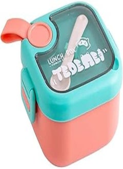 Generic 750ml Kids Plastic Lunch Box Or Plastic Healthy Stainless Steel Kids Insulated Lunch Box Children Lunch Box Complementary Food Spoon Scissors Set (Pink, Plastic & Stainless Steel) 