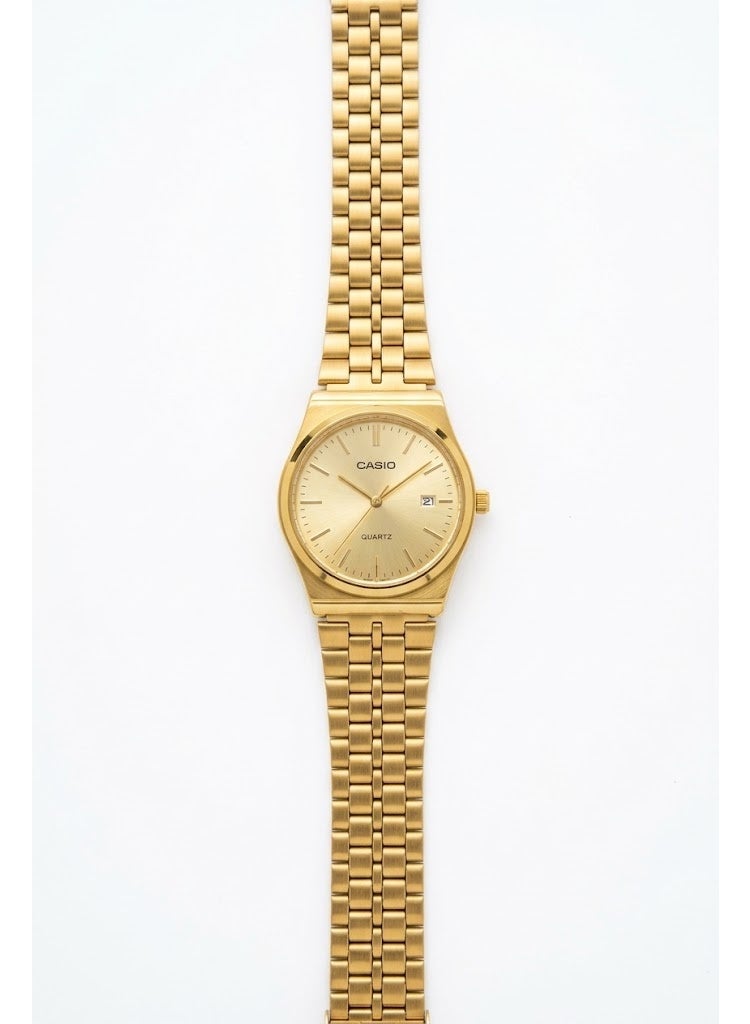 Casio Vintage Unisex Analog Watch, Gold-Tone Stainless Steel, Date Display - Image 1