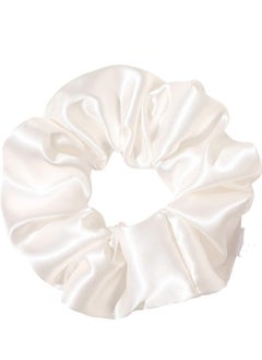 Ru syanl Silk Scrunchy for Girls Women Cute Hairties For Thick Curl Hair No Crease Hair Accessories Soft Ropes Ponytail Holder No Hurt Your Hair (White Black Navy Gray)  - Image 5