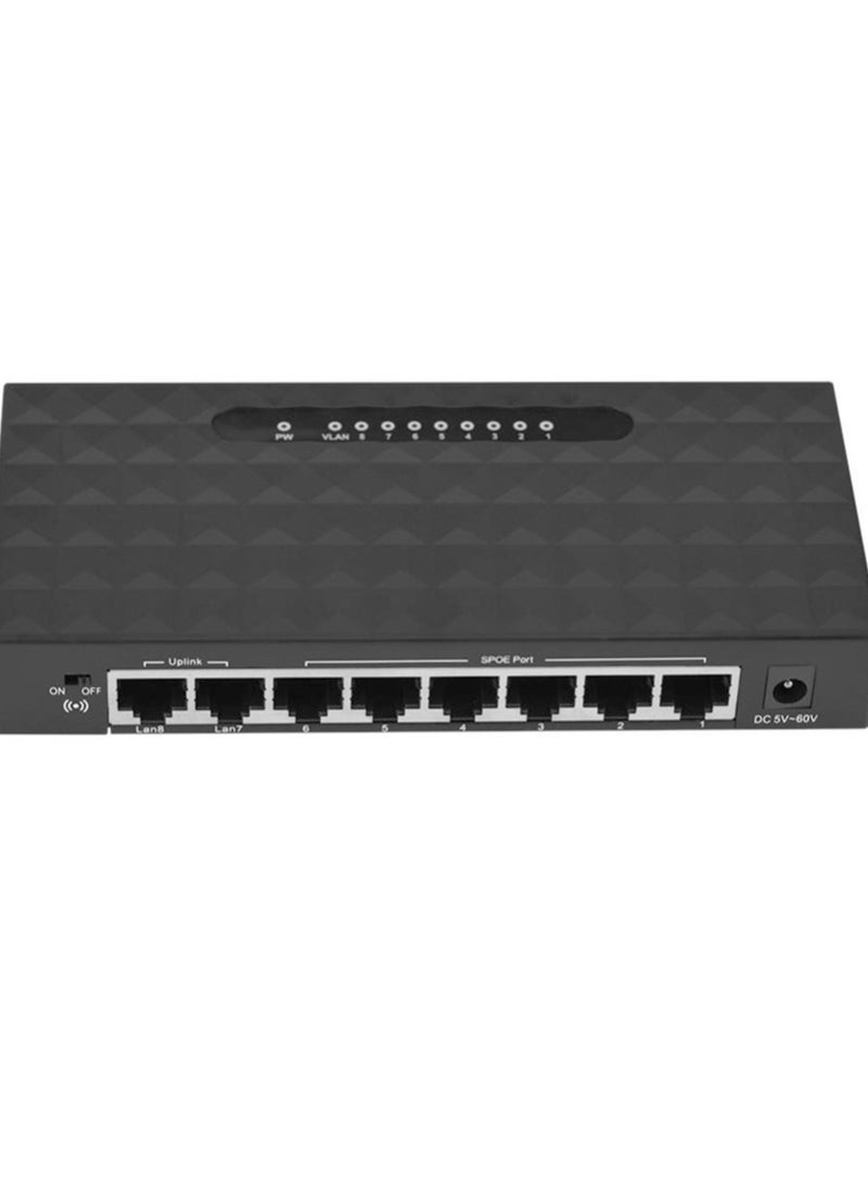 LOULUEN Mini LAN POE Ethernet Network Desktop Switch 8 Port 10/100Mbps Fast Hub 