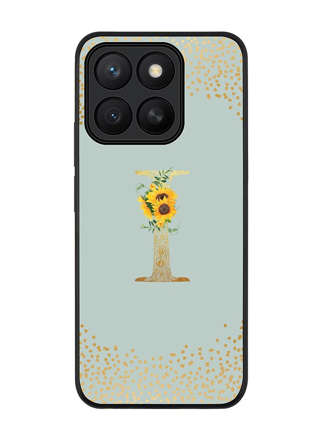 Stylizedd For Honor X8c Case,Slim fit Camera Protection, Shockproof Thin Phone cover  - Custom Floral Monogram - I  (Light Grey )