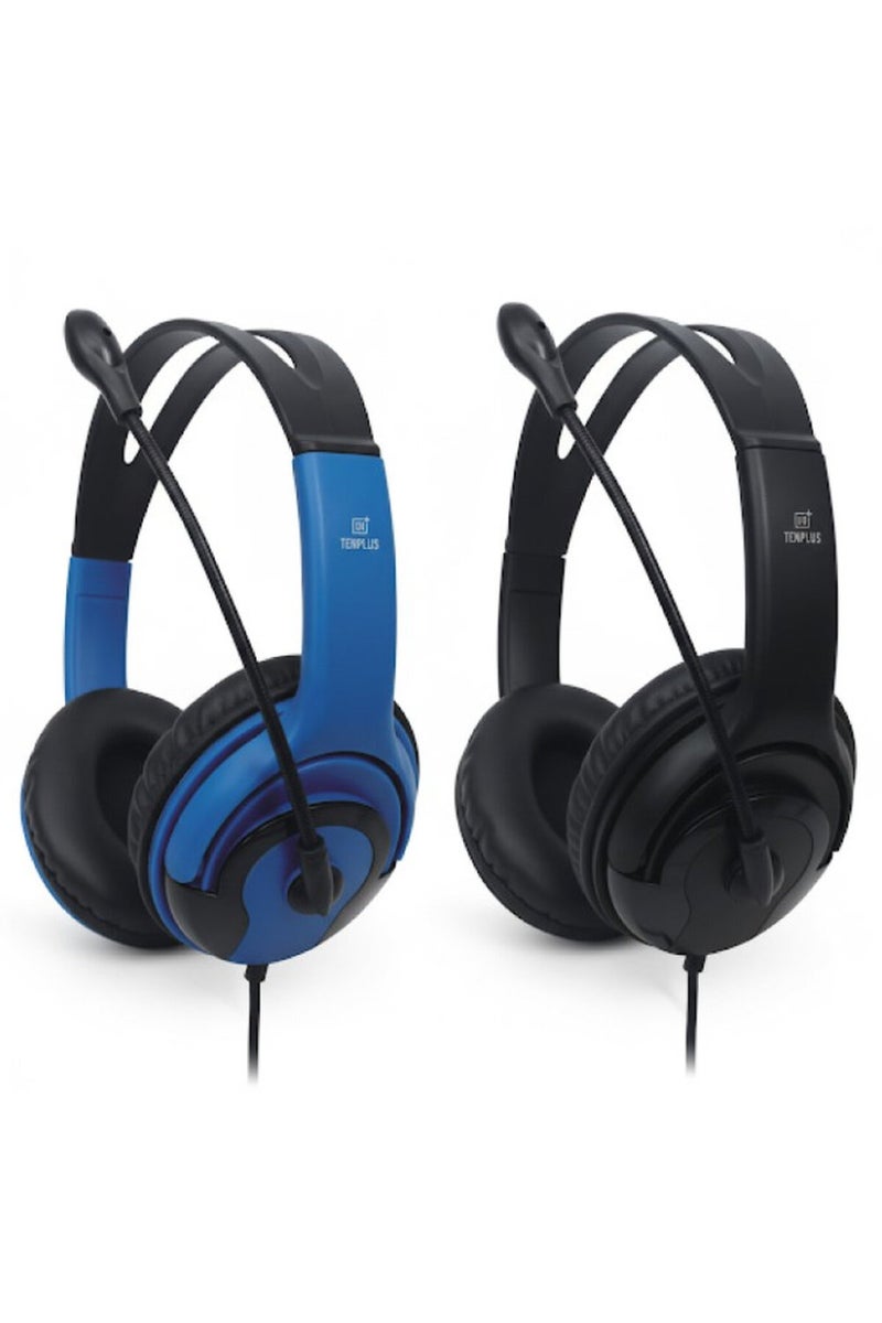 tenplus Wired Gaming Headset with Clear Stereo Sound, Built-in Microphone, and Multi-Device Compatibility - Image 1
