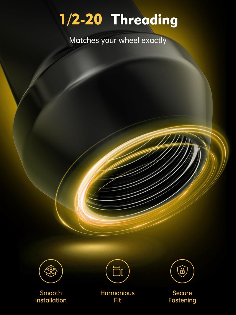 MIKKUPPA 1/2-20 Lug Nuts - Replacement for 1987-2018 Wrangler JK, 2002-2012 Liberty, 1993-2010 Grand Cherokee Aftermarket Wheel - 23pcs Black Closed End Solid Lug Nuts - Image 5