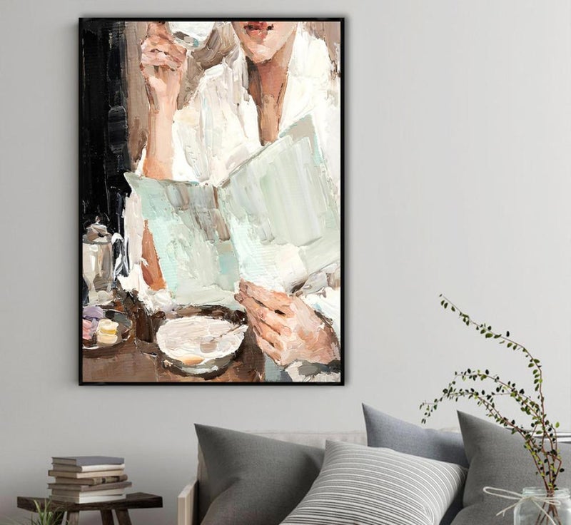 ماركتنا لوحة قماشية بتصميم فتاة مع برواز مجوف مقاس (40×60) قطعة واحدة - Image 3