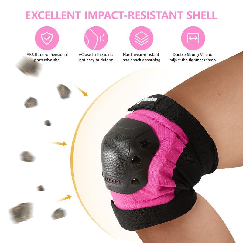 Tanden Skateboard Protective Gear Youth Knee And Elbow Pads Set  Wrist Guards For Roller Skating And Skateboarding - Pink - Image 5