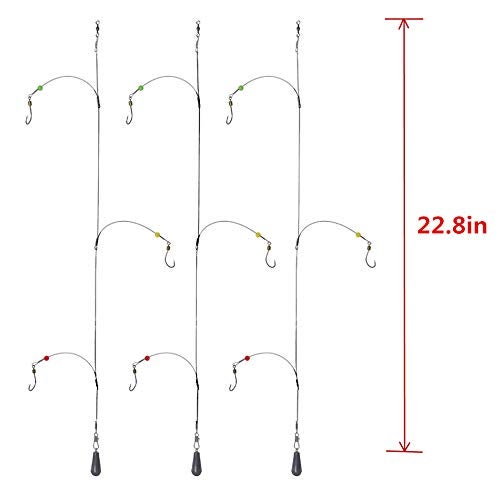 SENYUBBY High Strength 7 Strands Steel Wire Leader Rigs with Hooks Swivels Snap Connect,Saltwater Fishing Assecories Steel Wire Leader with Nylon-Coating - Image 5