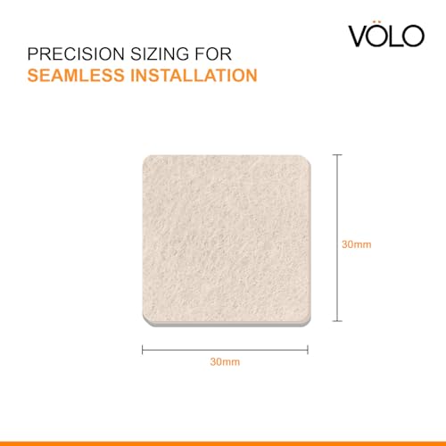 VOLO Pack of 18 Self Adhesive Square Felt Pads – Non Skid Floor Protector Furniture Pads, Chair Sofa Balance Pads, Noise Insulation Floor Bumpers Beige - Image 2
