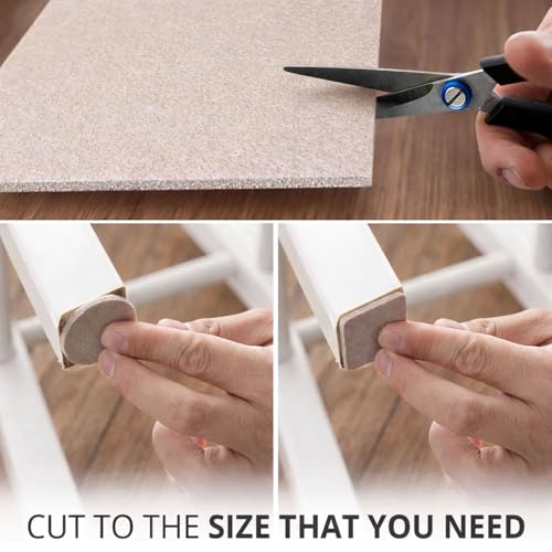 VOLO Pack of 18 Self Adhesive Square Felt Pads – Non Skid Floor Protector Furniture Pads, Chair Sofa Balance Pads, Noise Insulation Floor Bumpers Beige - Image 5
