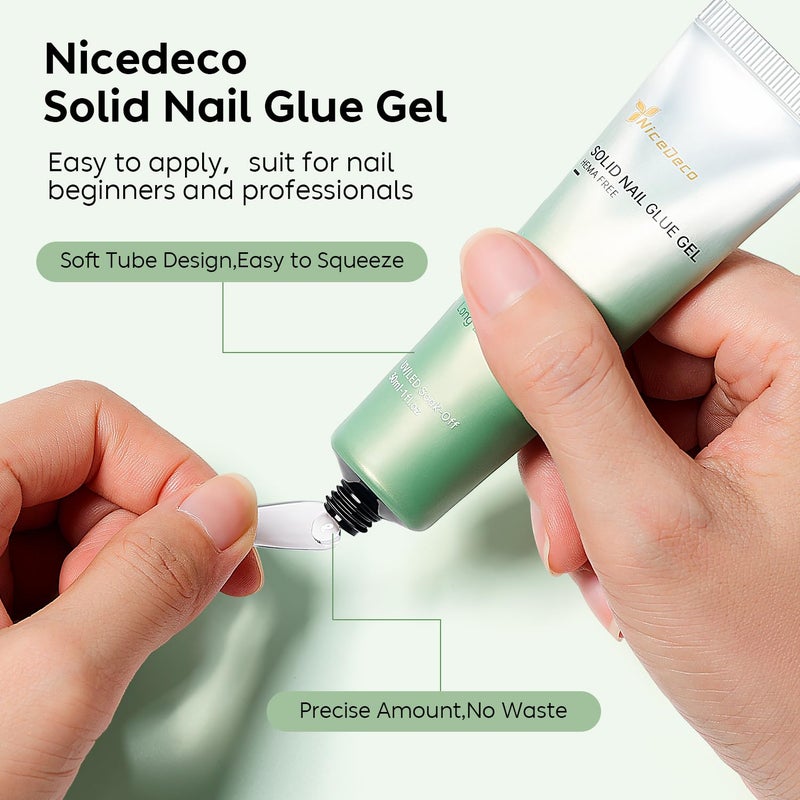 نيسيسكو نايسديكو (NICEDECO) جل ناعم لنهايات الأظافر، لاصق صلب، سعة 30 مل، يحتاج إلى تصليد باستخدام الضوء، سهل الإزالة، قوي جدًا، مناسب لتمديد الأظافر الأكريليكية أو الأظافر الصناعية أو الأظافر المضغوطة. - Image 2