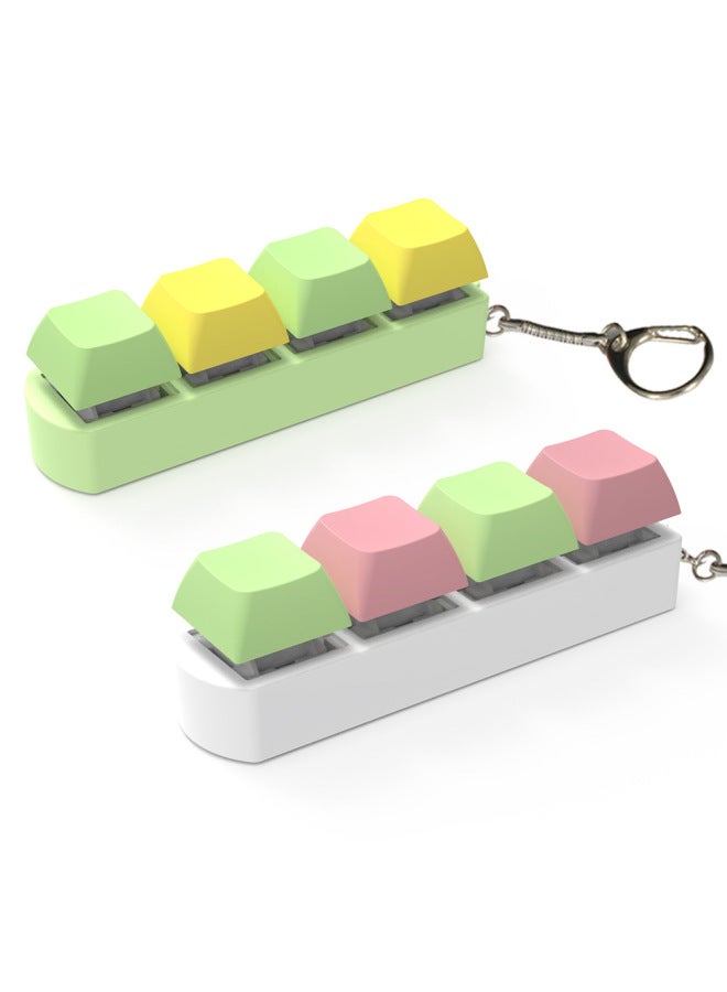 4-key   Blossom Test Shaft Body Experience Toy Stress Relief Keyboard Keycap Tester-Color:Light Blue Keycap Transparent Bottom Shell - Image 2