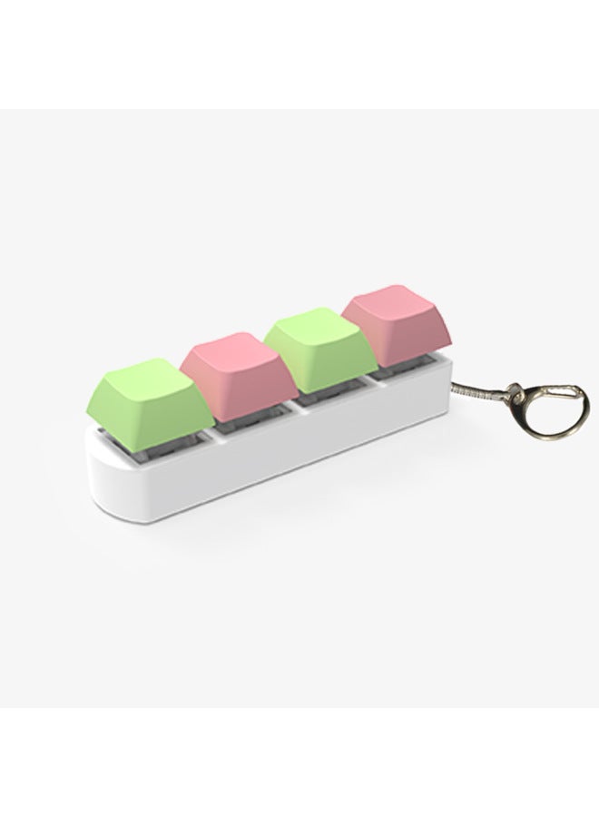 4-key   Blossom Test Shaft Body Experience Toy Stress Relief Keyboard Keycap Tester-Color:Light Blue Keycap Transparent Bottom Shell - Image 5