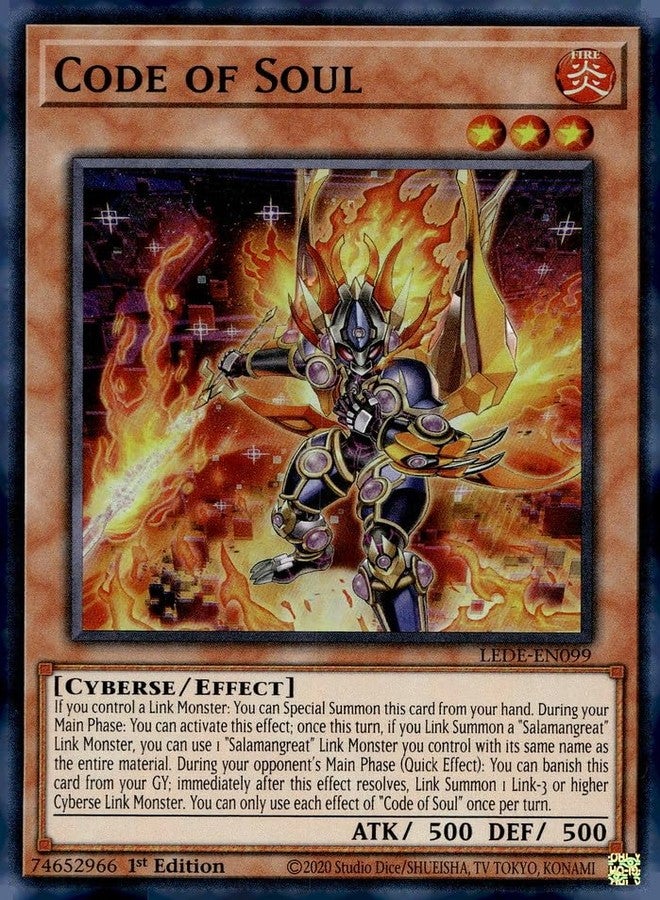 YU-GI-OH! Code of Soul - LEDE-EN099 - Super Rare - 1st Edition