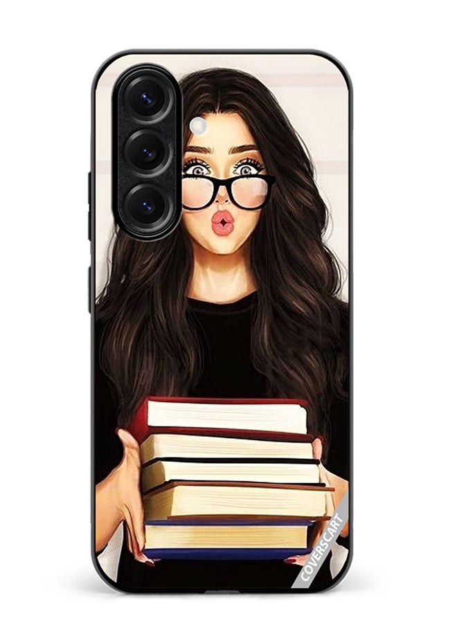 VR CREATIVE Protective Case Cover For Samsung Galaxy S25 Plus Girl With Books Shocked Design Multicolour