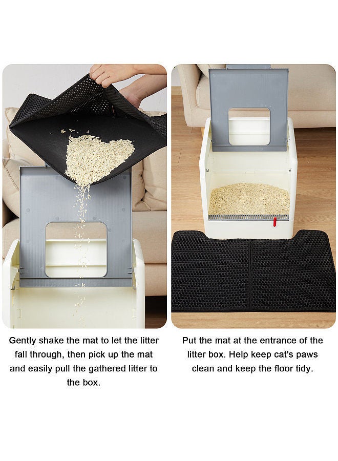 Cat Litter Mat Double Layer Foldable Mat Litter Box Rug - Image 3