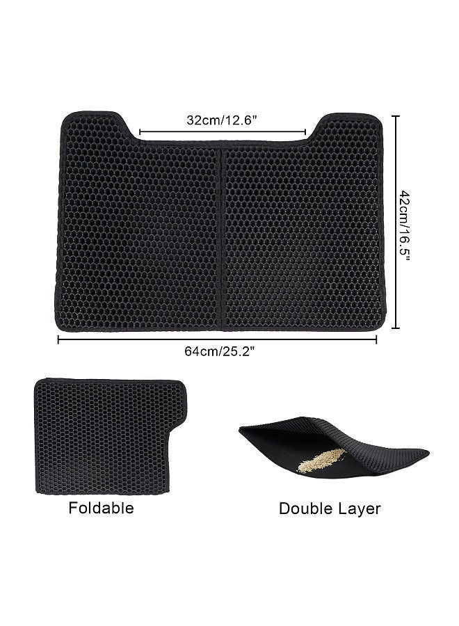 Cat Litter Mat Double Layer Foldable Mat Litter Box Rug - Image 4