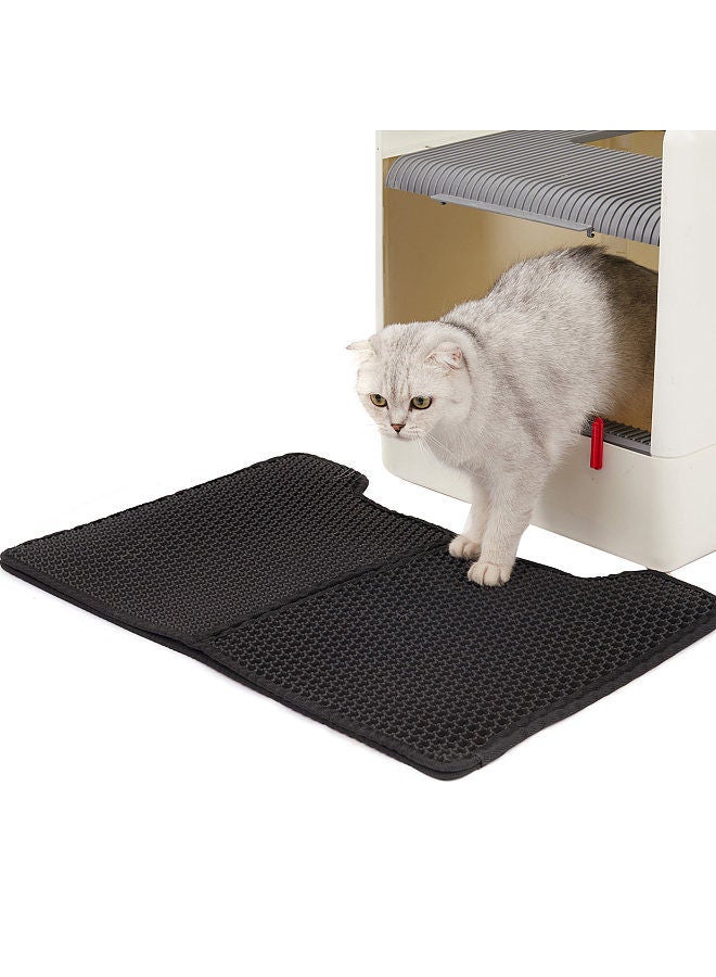 Cat Litter Mat Double Layer Foldable Mat Litter Box Rug - Image 1