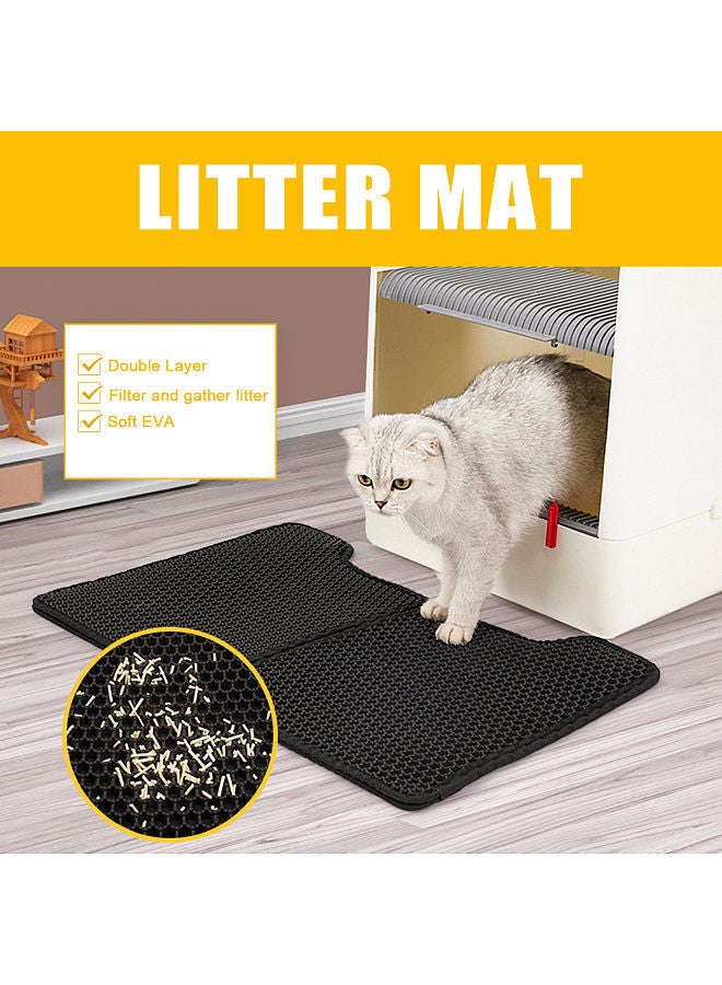 Cat Litter Mat Double Layer Foldable Mat Litter Box Rug - Image 5