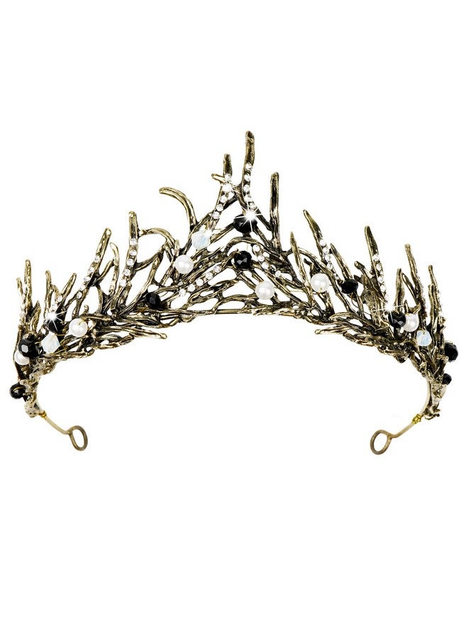 TOCESS Ocess Black Crown Tiara For Women Goth Vintage Queen Princess Baroque Crown For Girls Ideal Gift For Black Swan Witch Costume Show Party Prom Birthday Crystal Rhinestone Crown (Gorgeous Black) - Image 2