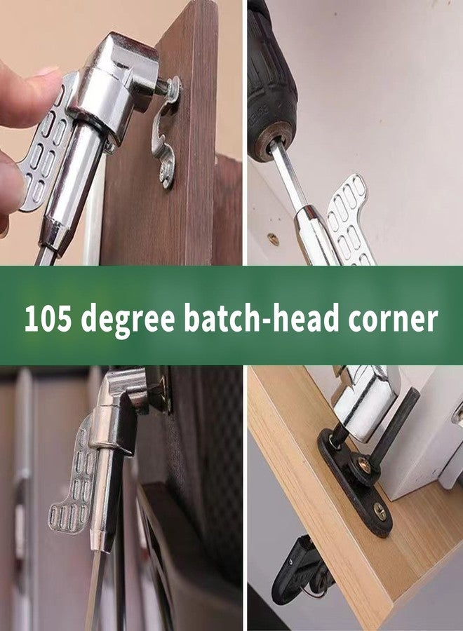 TIDENBR 105 Degree Right Angle Drill Adapter, Multifunction 105 Degree Drill Attachment & Right Angle Screwdriver, Solid Construction Corner Tool (Long+Short) - Image 3