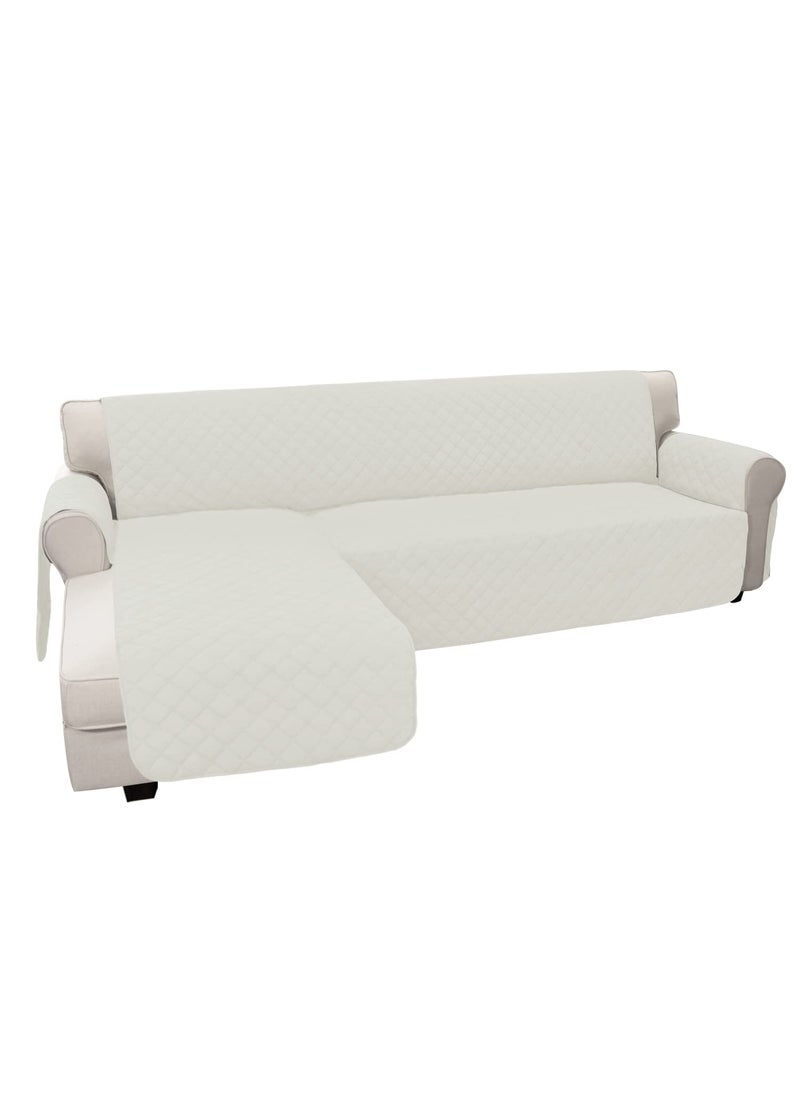 Easy-Going - Easy-Going Sofa Slipcover L Shape Sofa Cover Sectional Couch Cover Chaise Lounge Slip Cover Reversible Sofa Cover Furniture Protector Cover for Pets Kids Children Dog Cat (Large,New Ivory/Ivory) - Image 1