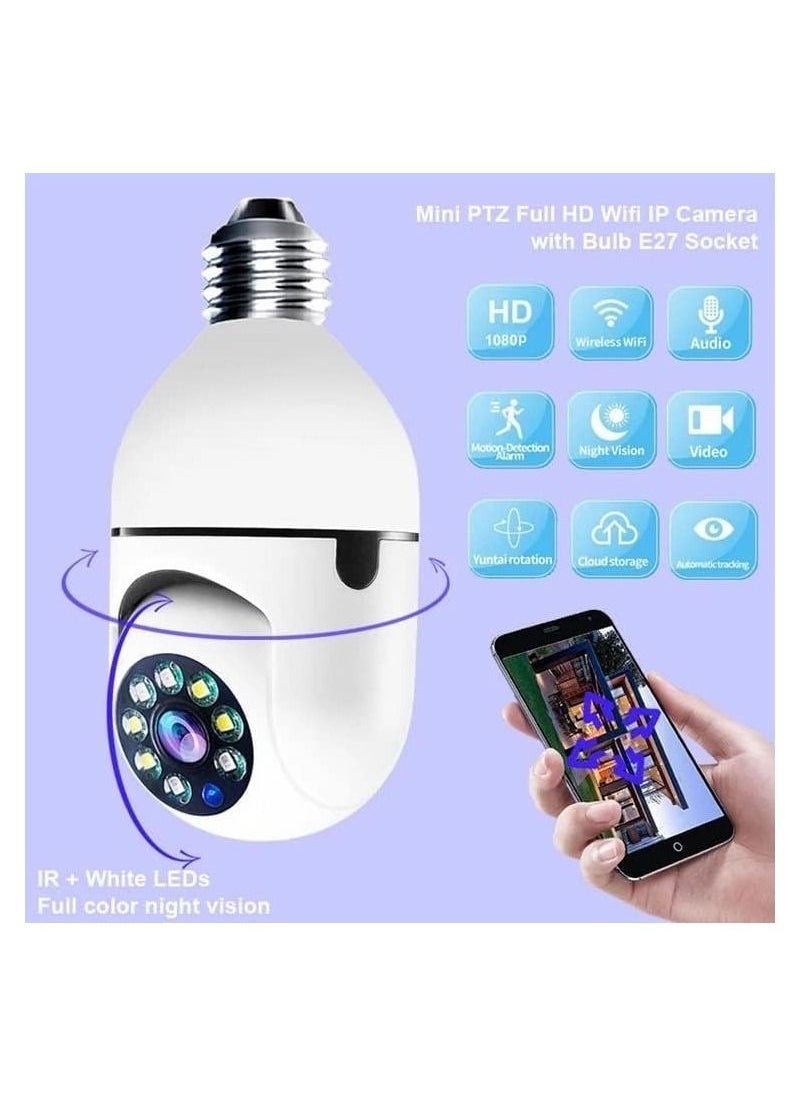 Generic - 2Pcs Light Bulb Security Camera 2.4GHz & 5G WiFi Outdoor, 1080P E27 Light Socket Security Camera, Indoor 360° Home Security Cameras, Full Color Day and Night - Image 1