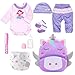 Pedolltree 8 Pcs Reborn Baby Girl Doll Clothes Outfit Accessories with Backpack fit for 1722 Inch Reborn Doll Newborn Baby Girl - Image 2