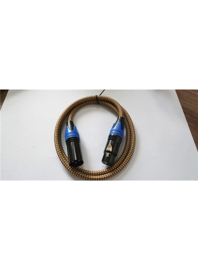 Cannon Line Dual Card Line Cannon Male To Female Guitar Line Microphone Microphone Audio Line Stage Speaker Line-Color:Flower Brown-Length:10M  - Image 1