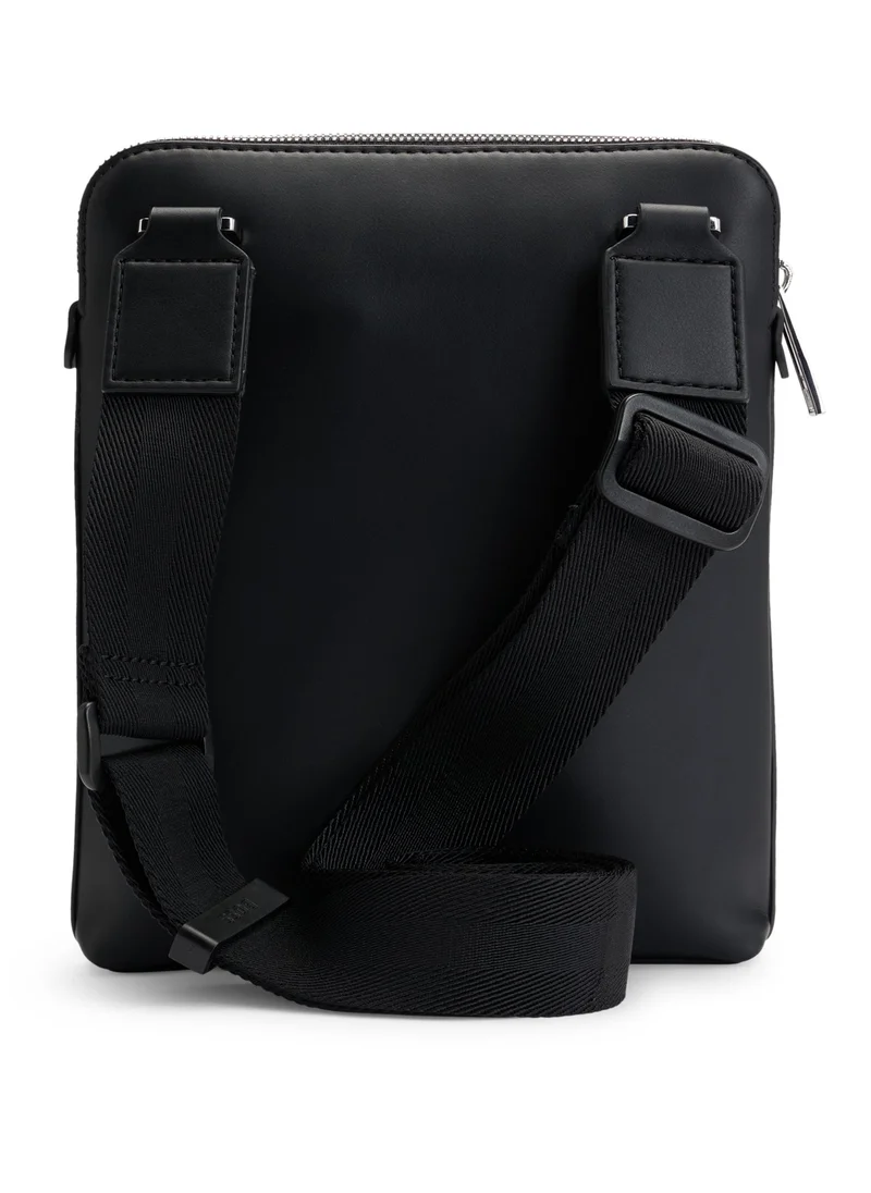 BOSS Faux-leather envelope bag with signature stripe