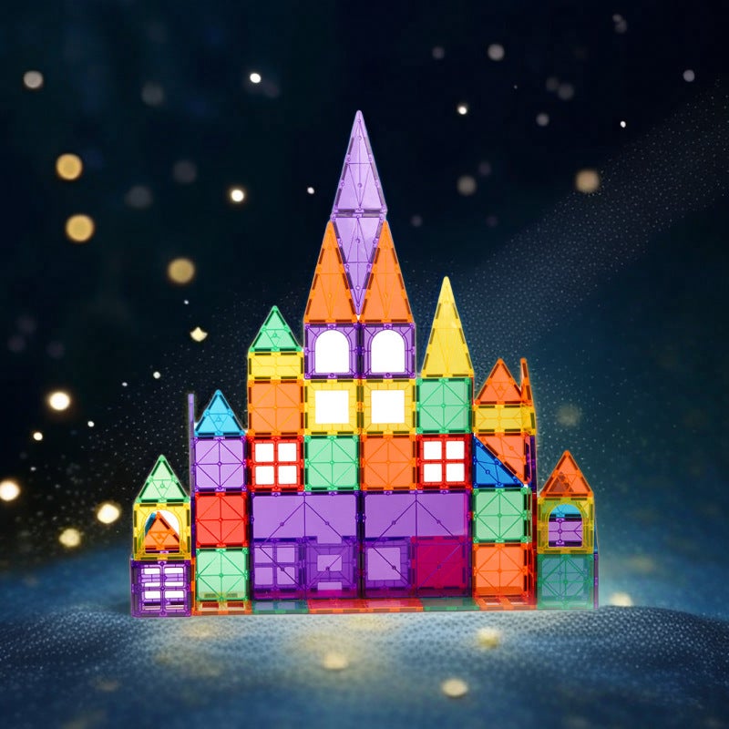 Colorful Magnetic Tiles Building Blocks Set for Kids Educational Toy - Image 1