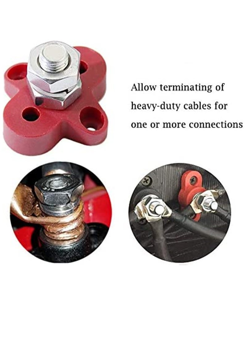 Excefore 2 Pack Bus Bar Power Distribution Block Junction Block 3/8" Positive Single Power Junction Post Insulated Terminal Stud Heavy Duty 48V for Auto - Image 5