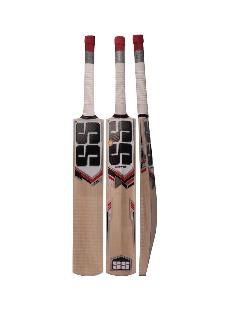 SS 281 Cricket Bat For Mens and Boys | Size - 4 | Material: Kashmir Willow | Lightweight | Free Cover | Ready to play | For Intermediate Player  - Image 1