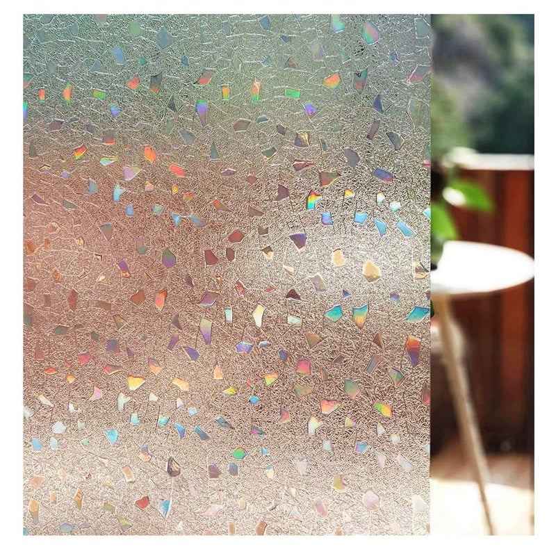 LEMON CLOUD Decorative Window Film Stained Window Privacy Film Frosted Glass Static Cling for Glass Door Home 3D Rubble Design 175 x 787 Inch