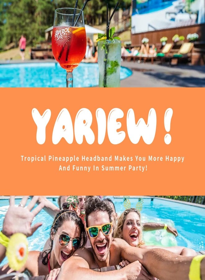 YARIEW Pineapple Headbands for Women Rhinestone Headband Hawaiian Party Headband Tropical headband for Women Girls Hawaiian Party Favors Luau Party Supplies Tropical Party Decorations - Image 3