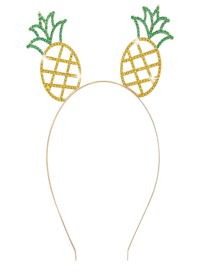 YARIEW Pineapple Headbands for Women Rhinestone Headband Hawaiian Party Headband Tropical headband for Women Girls Hawaiian Party Favors Luau Party Supplies Tropical Party Decorations - Image 1
