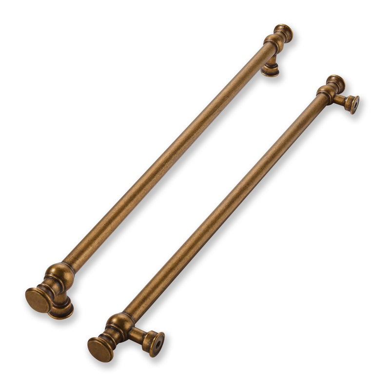 khtumeware 5 Pack 10inch256mm Hole Center Antique Brass Cabinet Pulls Solid Heavy Duty Pull Cabinet Hardware Handle for Kitchens cabinets Dressers Pull for Bathroom - Image 2