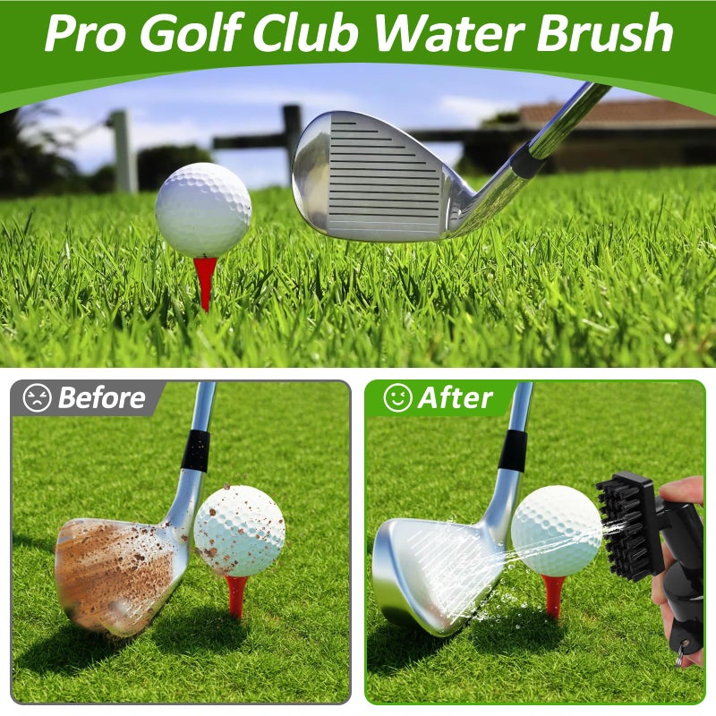 nabobt Golf Towel and Brush Set, Premium Golf Towel(16x16 inch) & Splash Golf Club Cleaner Brush Set, Retractable Clip Golf Cleaner Brush & Super Absorbent Microfiber Towel, Golf Accessories for Men - Image 2