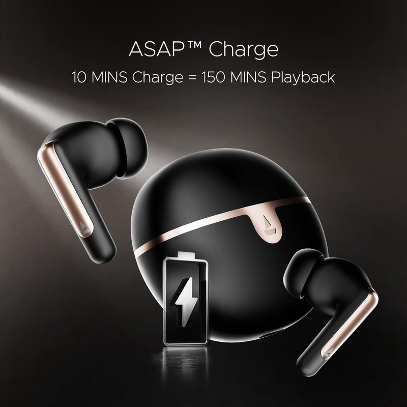 boAt Airdopes 161 ANC Elite w/ANC, 50 HRS Playback, ASAP Charge & ENx Technology Bluetooth (Black, True Wireless) - Image 4