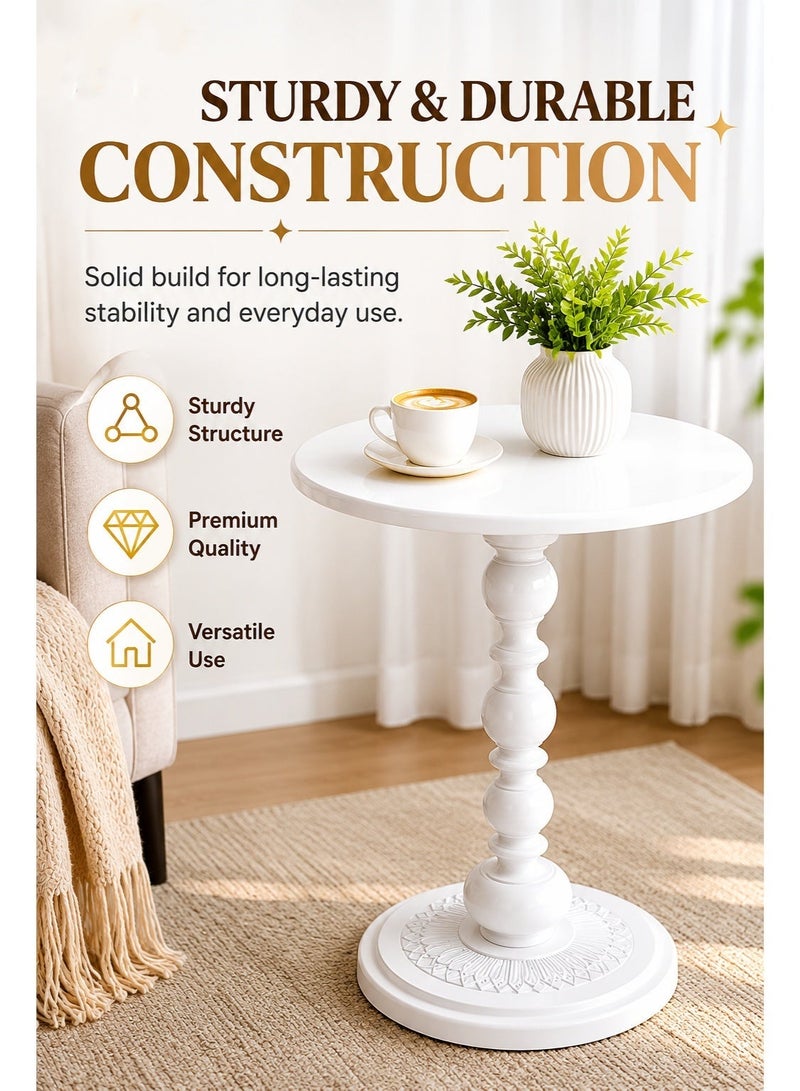EXCLIFE Sofa side table, simple small coffee table, bedside round table, coffee table, suitable for living room, bedroom, office - Image 1