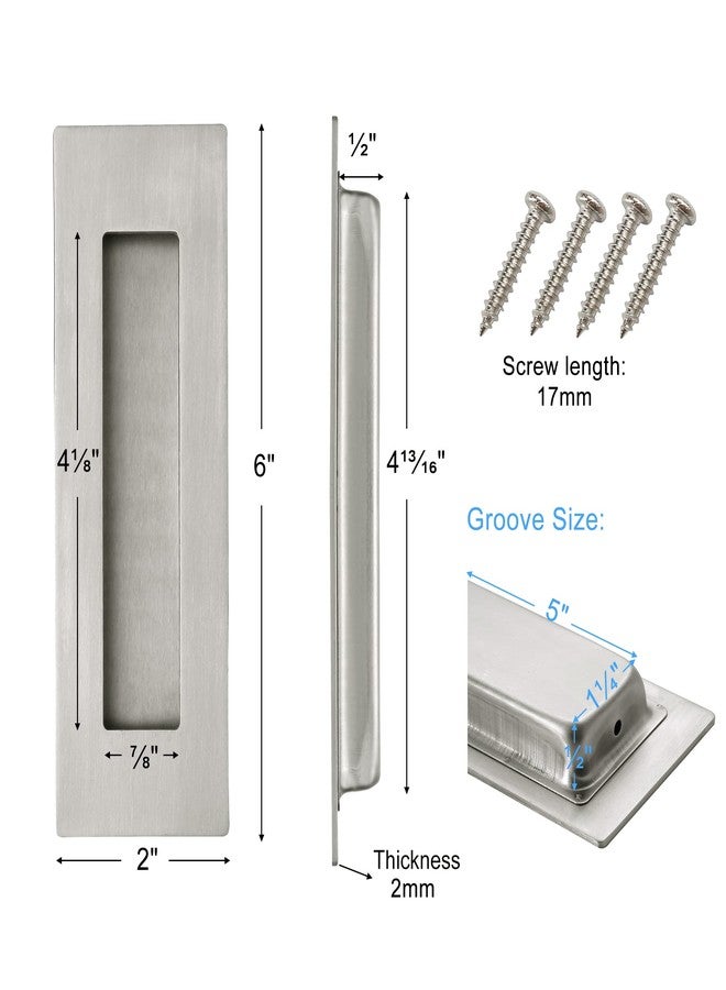 Malimali Pocket Door Pull and Edge Pull Set, Stainless Steel Pocket Door Hardware Recessed Pocket Door Handle Sliding Door Pulls Finger Flush Pull (Brushed Steel, 3 Pack) - Image 3