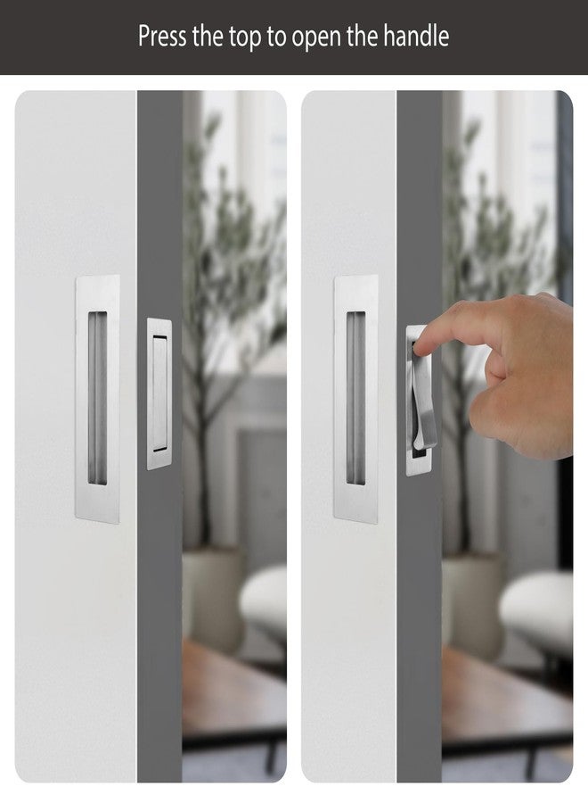 Malimali Pocket Door Pull and Edge Pull Set, Stainless Steel Pocket Door Hardware Recessed Pocket Door Handle Sliding Door Pulls Finger Flush Pull (Brushed Steel, 3 Pack) - Image 4