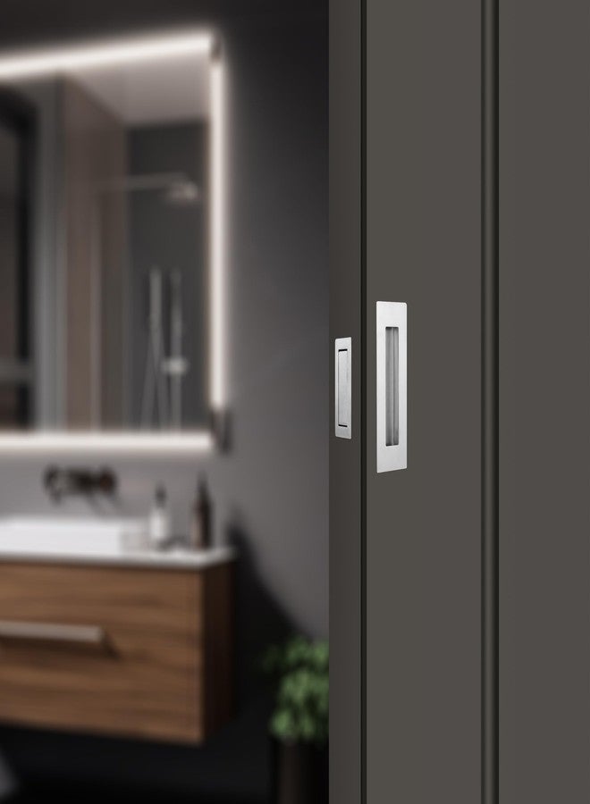 Malimali Pocket Door Pull and Edge Pull Set, Stainless Steel Pocket Door Hardware Recessed Pocket Door Handle Sliding Door Pulls Finger Flush Pull (Brushed Steel, 3 Pack) - Image 5