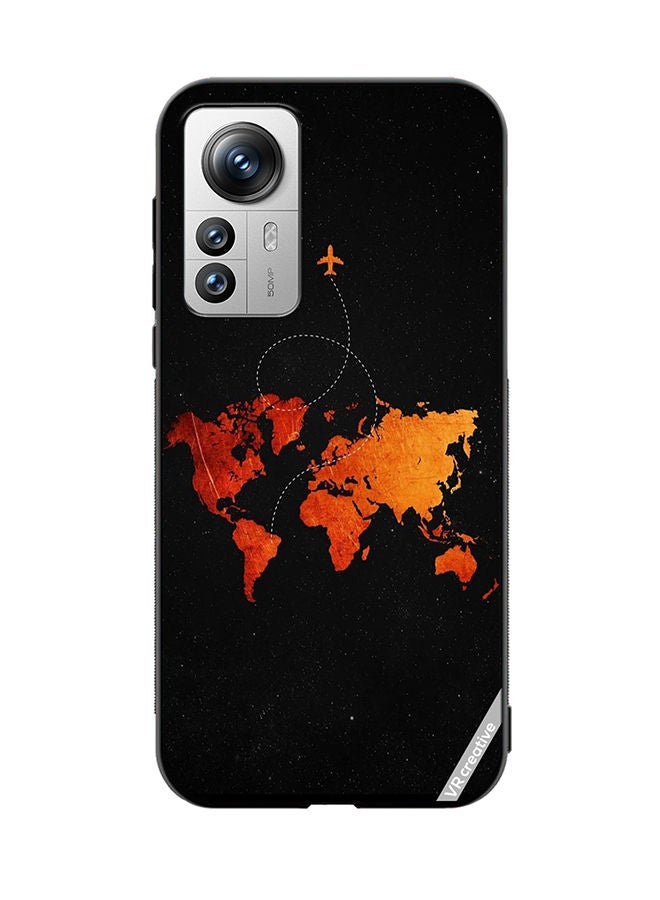 VR CREATIVE Protective Case Cover For Xiaomi 12X Travel Map Design Multicolour - Image 1