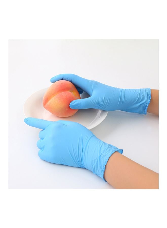 100-Piece Industrial Rubber Gloves Sky Blue M - Image 5