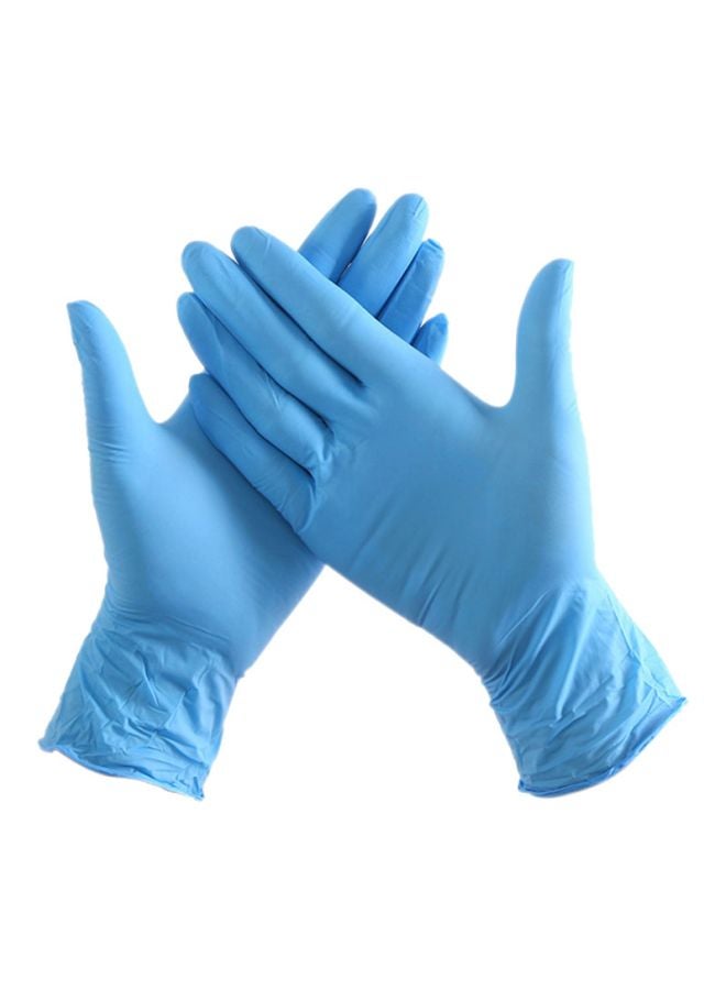 100-Piece Industrial Rubber Gloves Sky Blue M - Image 1