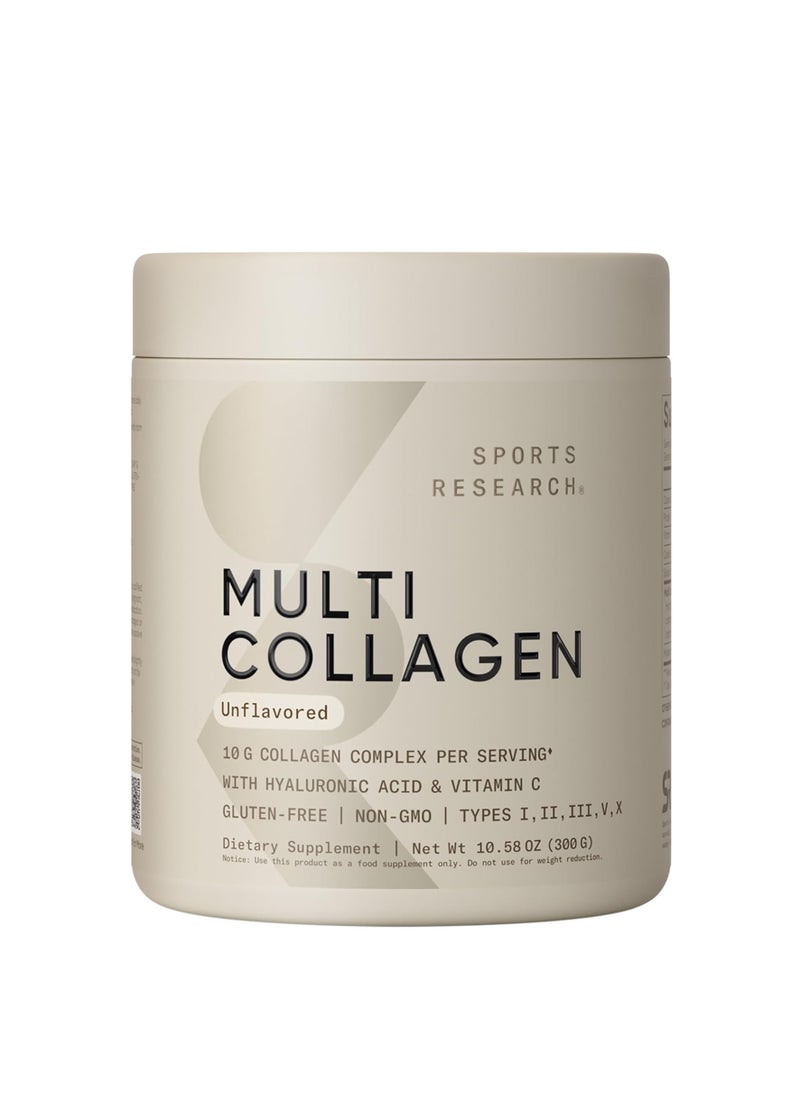 SPORTS RESEARCH - Multi Collagen Complex Type I, II, III, V, X Unflavored 300 g - Image 1