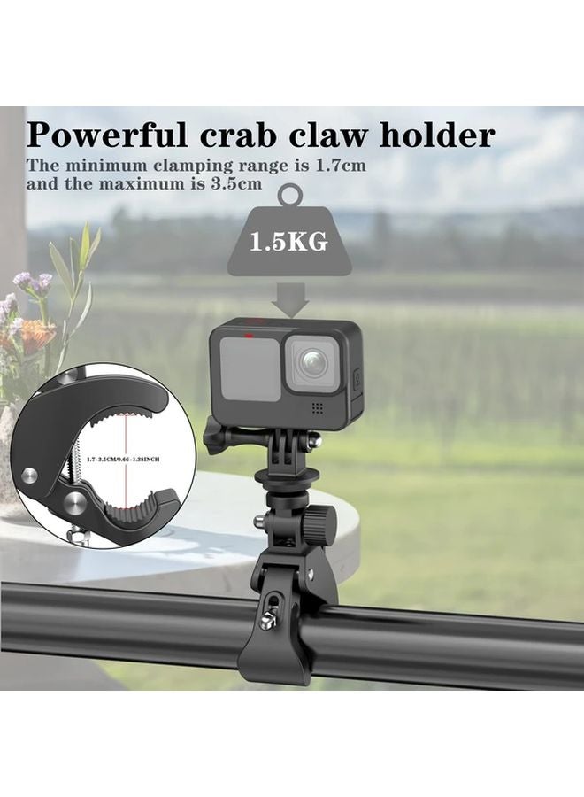Black Sports Camera Single Strong Clamp Mount 1 4 Inch Interface for GoPro 13 Insta360 X5 Action Camera Accessory Adjustable Holder - Image 4
