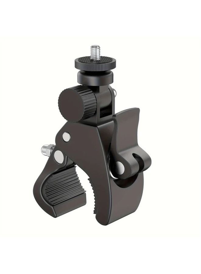 Black Sports Camera Single Strong Clamp Mount 1 4 Inch Interface for GoPro 13 Insta360 X5 Action Camera Accessory Adjustable Holder - Image 1