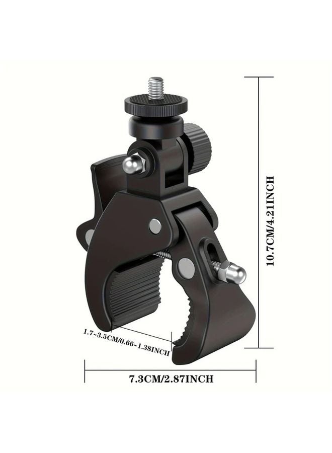 Black Sports Camera Single Strong Clamp Mount 1 4 Inch Interface for GoPro 13 Insta360 X5 Action Camera Accessory Adjustable Holder - Image 3