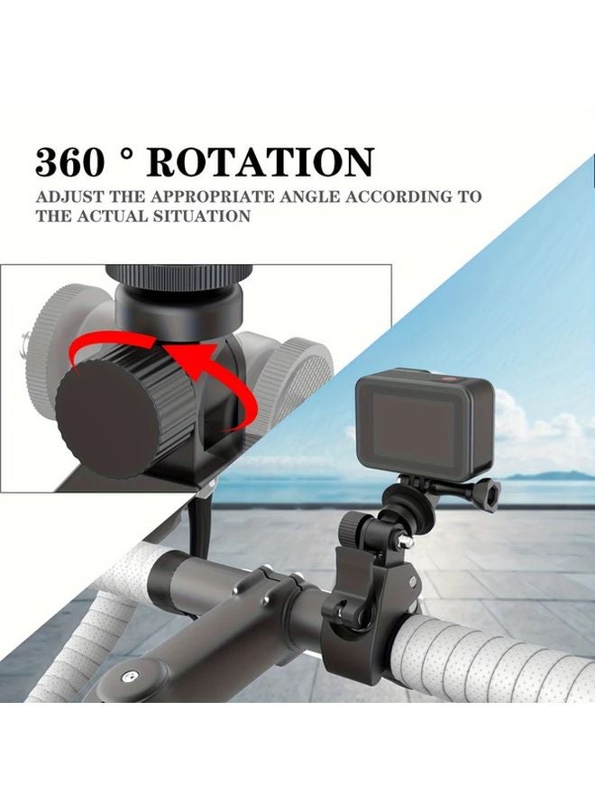 Black Sports Camera Single Strong Clamp Mount 1 4 Inch Interface for GoPro 13 Insta360 X5 Action Camera Accessory Adjustable Holder - Image 5